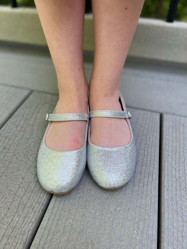 GIRLS GLITTER BALLET FLAT