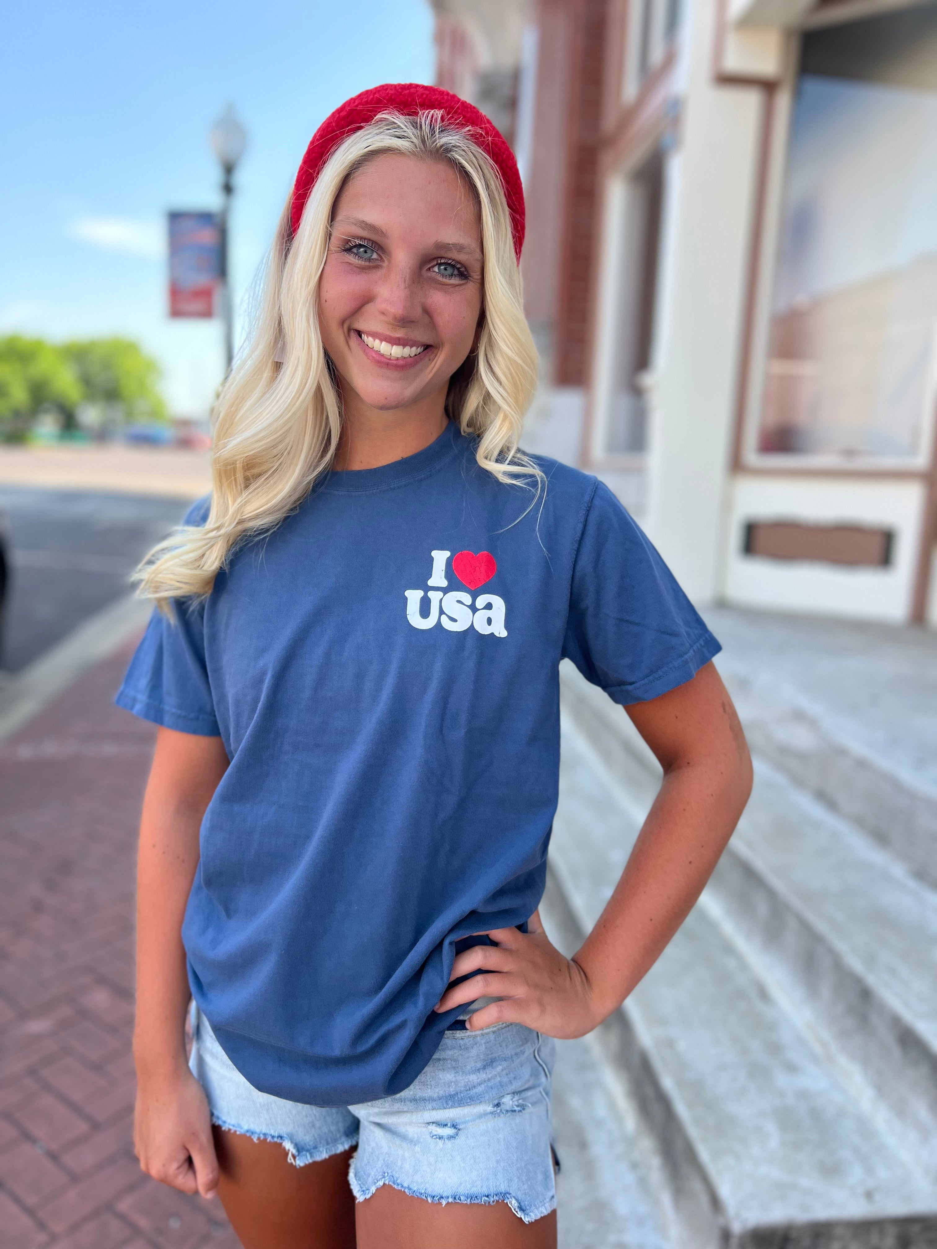 I LOVE USA COMFORT COLORS TEE