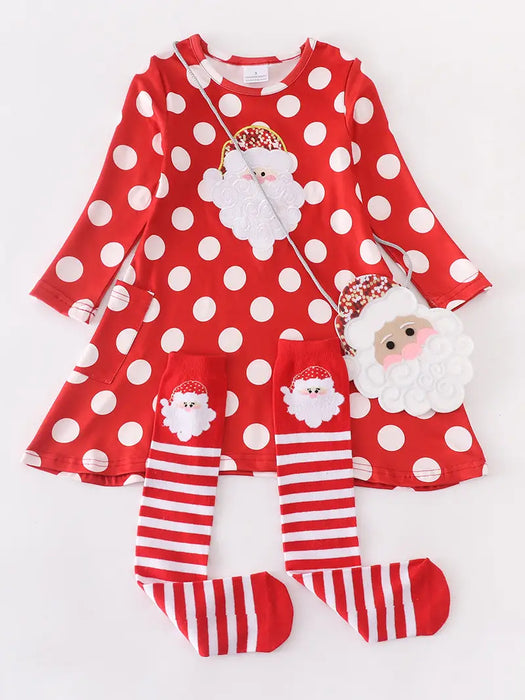 RED SANTA DRESS 3 PIECE SET